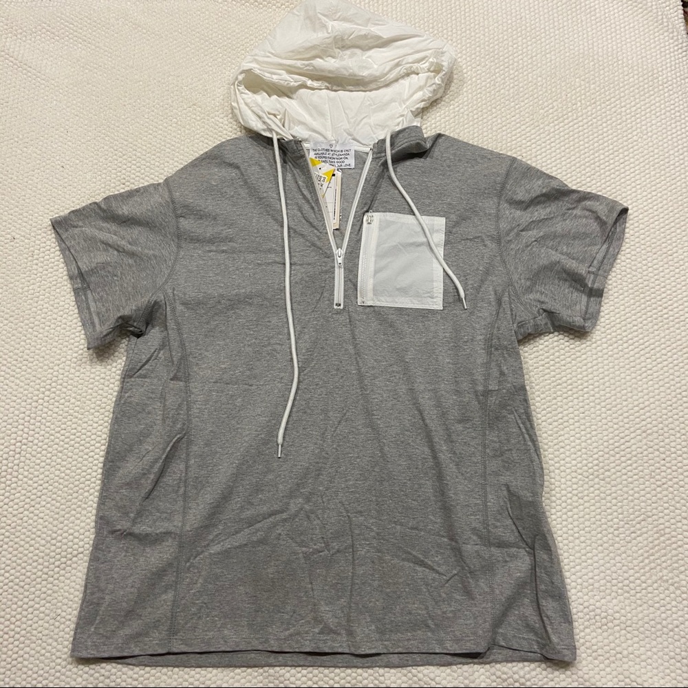 NWT grey hooded shirt
